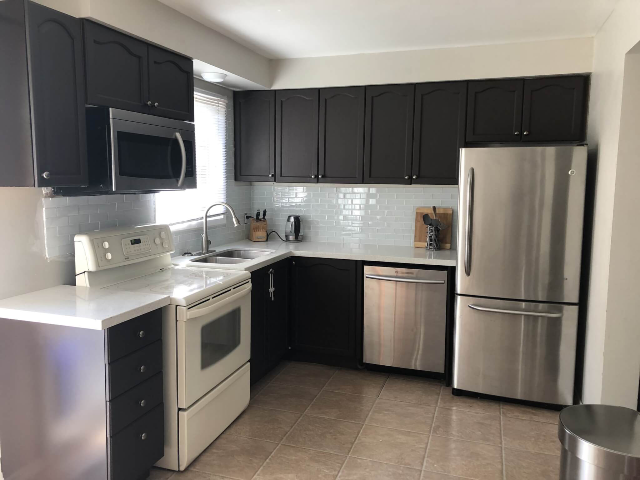 Sprayed Cabinets New Dark